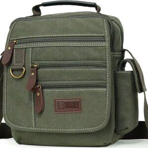 Mens bag Canvas Shoulder Bag Small Messenger Crossbody Bag Work Bag Vintage Mult